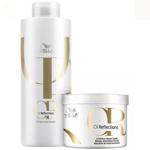 Kit Wella Oil Reflections Shampoo 1 Litro + Máscara 500 ml