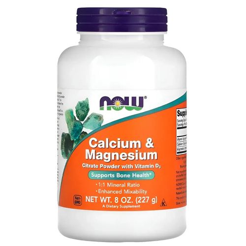 CALCIO MAGNESIO COM VITAMINA D3 227g NOW FOODS