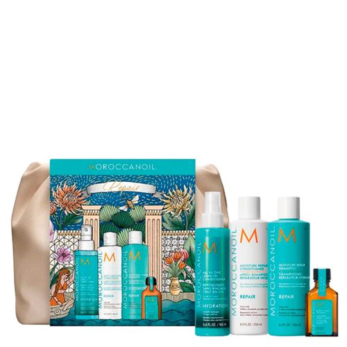 Kit Moroccanoil Repair Shampoo 250ml + Condicionador 250ml +  Óleo 25ml + Nécessaire Kit