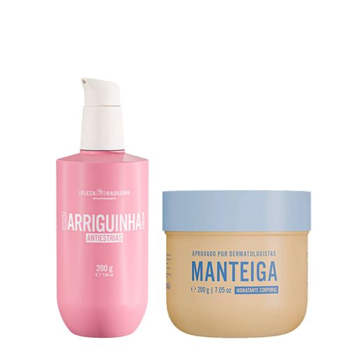 Kit Beleza Brasileira Hidratante Corporal Manteiga 200ml + Barriguinha Antiestrias 200g Kit