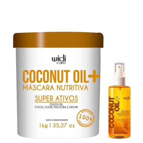 Kit Widi Care Coconut Oil Máscara Ação Condicionante de Hidratação 1Kg + Óleo Hidratante Finalizador 120ml Kit