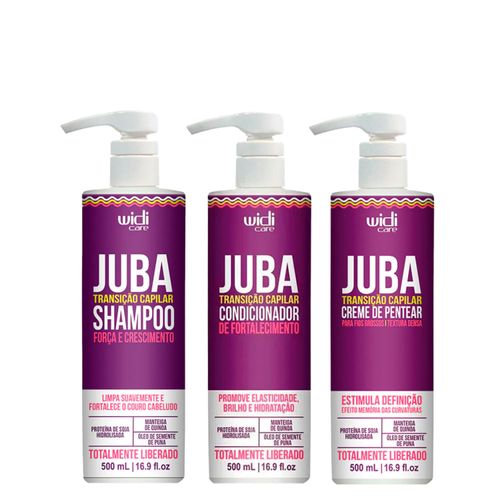 Kit Widi Care Juba Transição Capilar Shampoo 500ml + Condicionador 500ml + Creme de Pentear Textura Densa 500ml Kit Kit Widi Care Juba Transição Capilar Shampoo 500ml + Condicionador 500ml + Creme de Pentear Textura Densa 500ml Kit