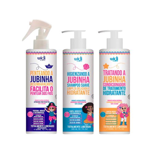 Kit Widi Care Higienizando a Jubinha Shampoo 300ml + Condicionador 300ml + Spray Desembaraçante Facilita o Pentear Dos Fios 300ml Kit