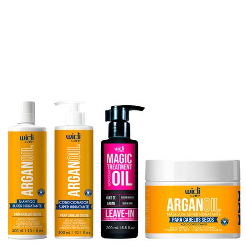 Kit Widi Care Argan Oil Super Hidratante Shampoo 300ml + Condicionador 300ml + Máscara 300g + Leave-In 60ml Kit
