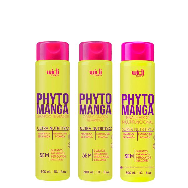 Kit Widi Care Phytomanga Shampoo Reparador 300ml + Condicionador 300ml + Finalizador 300g Kit
