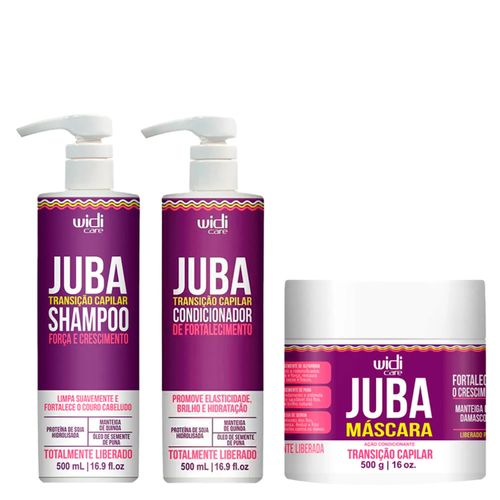 Kit Widi Care Juba Transição Capilar Shampoo 500ml + Condicionador 500ml + Máscara Ação Condicionante 500g Kit