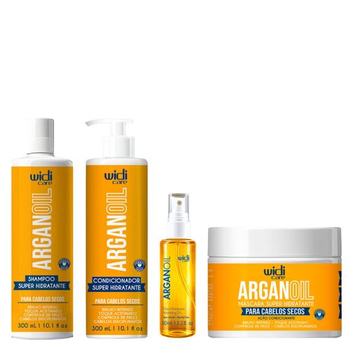 Kit Widi Care Argan Oil Shampoo Super Hidratante 300ml + Condicionador 300ml + Máscara 300g + Óleo 60ml Kit