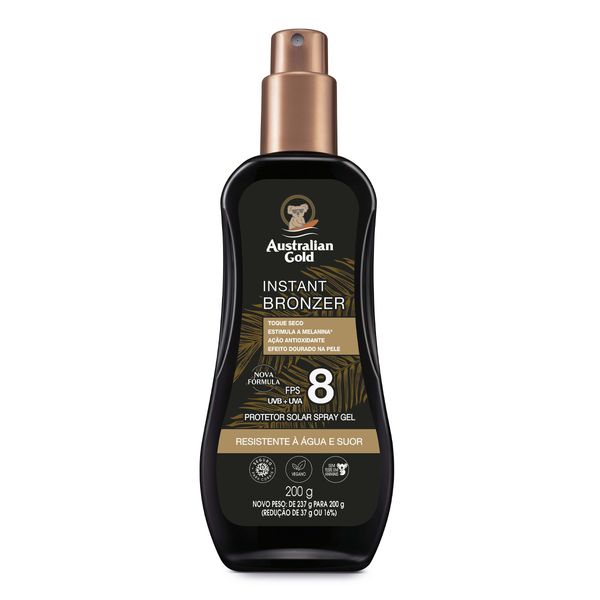 Protetor Solar Australian Gold Instant Bronzer FPS8 200g