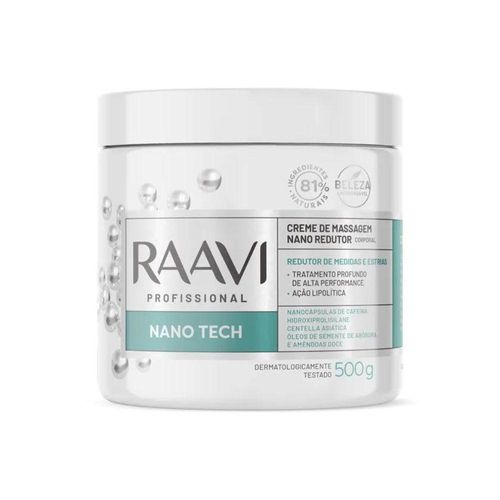 Raavi Creme de Massagem Nano Redutor 500 g