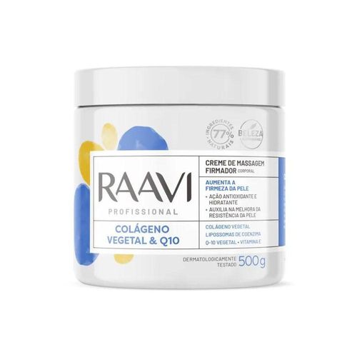 Raavi Creme de Massagem Colágeno Vegetal e Q10 500 g