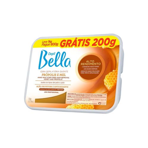 Cera Depilatória Depil Bella Própolis e Mel 800 g