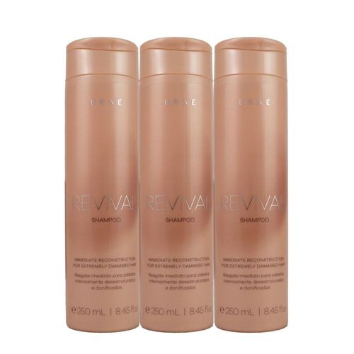 Kit Braé Revival 3 Shampoo Reconstrutor 250 ml
