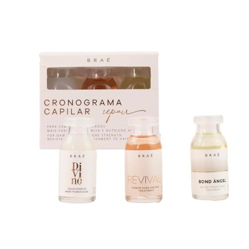 Kit Braé Cronograma Capilar Repair Ampola 3 x 13 ml