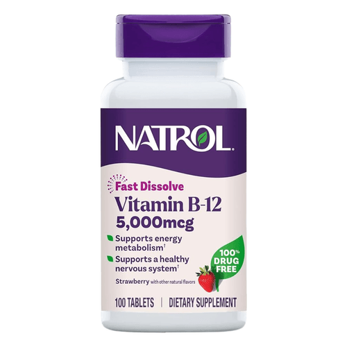 Vitamina B12 5000mcg Fast Dissolve 100 Tabletes Morango Natrol Vitamina B12 5000mcg Fast Dissolve 100 Tabletes Morango Natrol