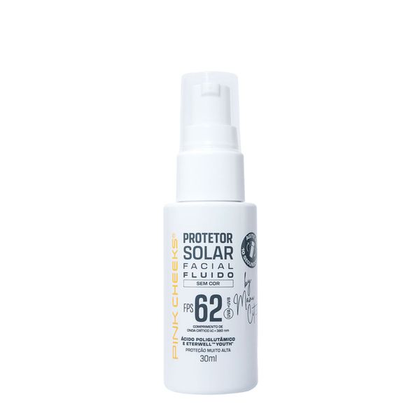 Proteção Solar Facial Pink Cheeks Fluido By Manu Cit FPS 62 30ml 30ml