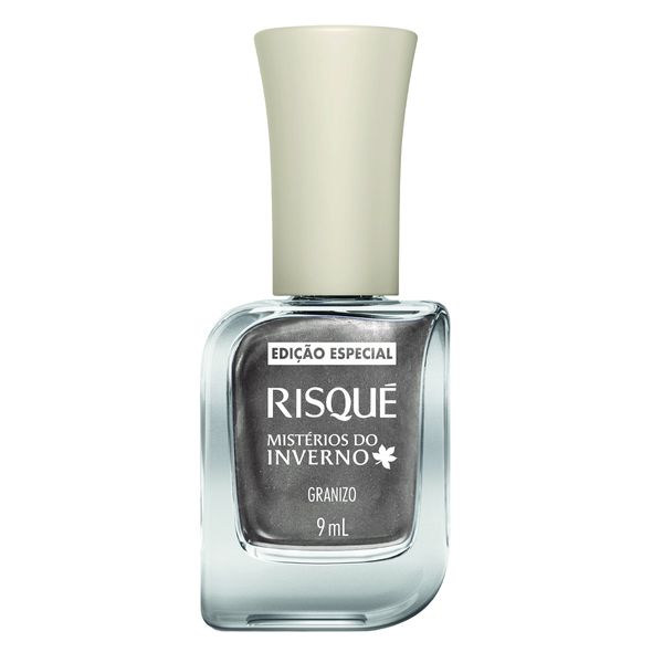 Esmalte Cinza Risqué Mistérios do Inverno Granizo Metálico 9ml