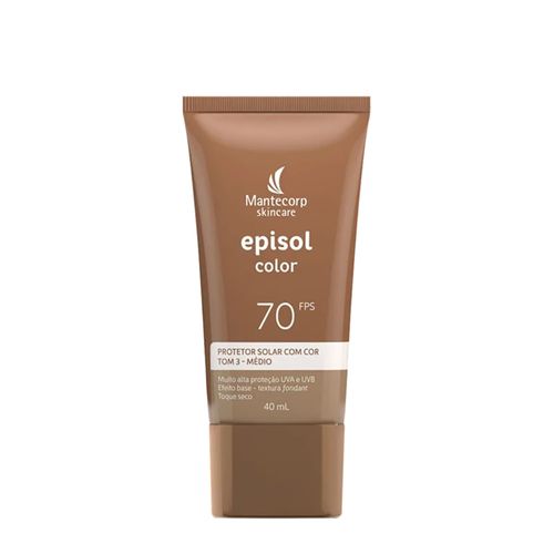 Protetor Solar Facial Mantecorp Episol Color Tom 3 Médio FPS 70 40ml Tom 3