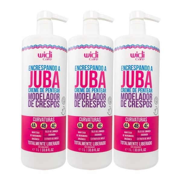 Kit Widi Care Encrespando a Juba 3 Creme de Pentear 1 Litro