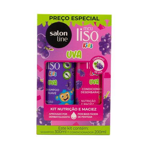 Kit Salon Line Meu Liso Uva kids Shampoo e Condicionador