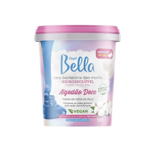 Cera Depilatória Depil Bella Algodão Doce Hidratação 600 g