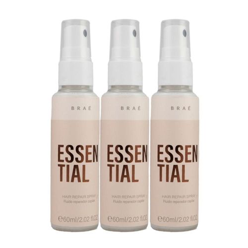 Kit Braé Essential 3 Spray Fluido Reparador Capilar 60 ml