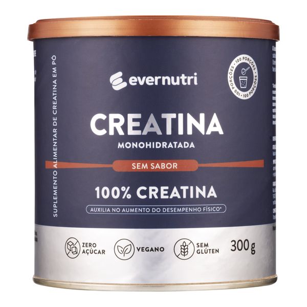 Creatina Monohidratada Ever Nutri Lata 300g em Pó