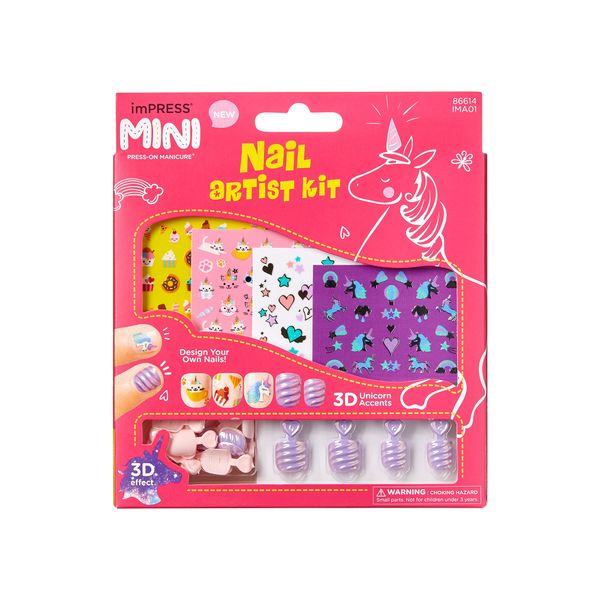 Unha Postiça ImPRESS Mini Kit Infantil Nail Art - Kiss New York Multicolorido