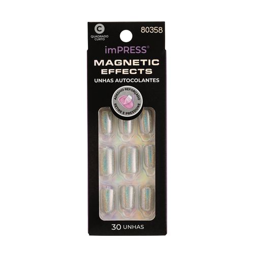 Unha Postiça imPress Magnetic Effects The Good Days - Kiss New York Prata