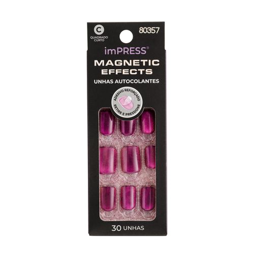 Unha Postiça imPress Magnetic Effects Levels - Kiss New York Roxo
