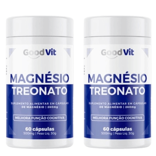 Kit 2x Magnésio Treonato Memória Sono com 60 Cápsulas - Good Vit