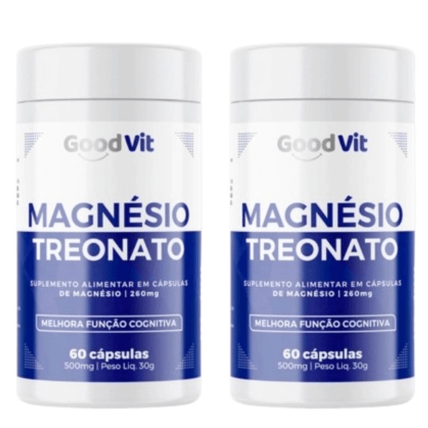 Kit 2x Magnésio Treonato Memória Sono com 60 Cápsulas - Good Vit