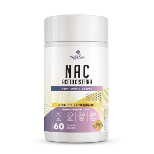 NAC 600mg Natuser - 60 Cápsulas com Vitamina C D e Zinco