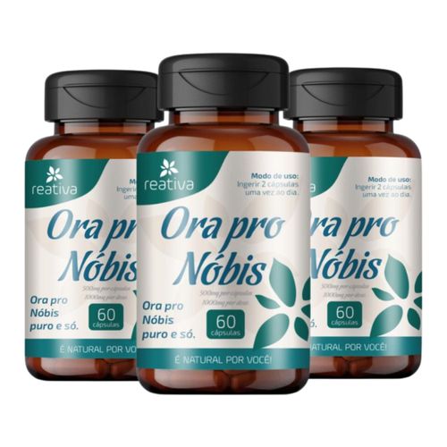 Kit 3 Ora Pro Nóbis Puro Premium 500mg Reativa