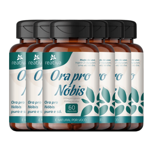 Kit 6 Ora Pro Nóbis Puro Premium 500mg Reativa