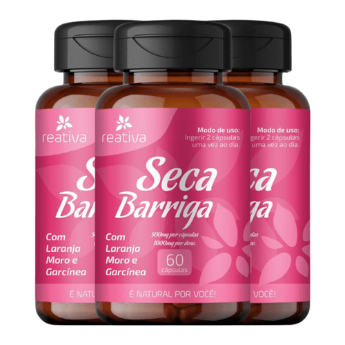 Kit 3 Seca Barriga 500mg por capsula com Laranja Moro