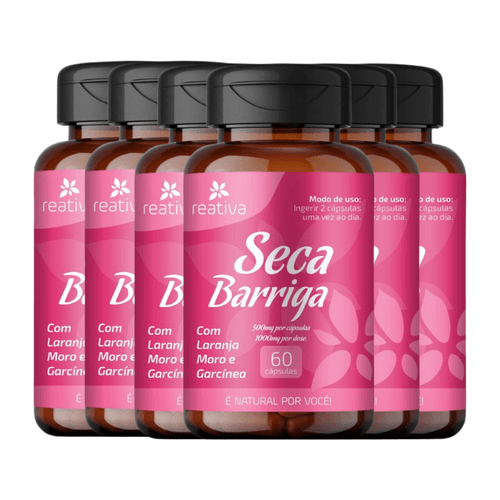 Kit 6 Seca Barriga 500mg por capsula com Laranja Moro