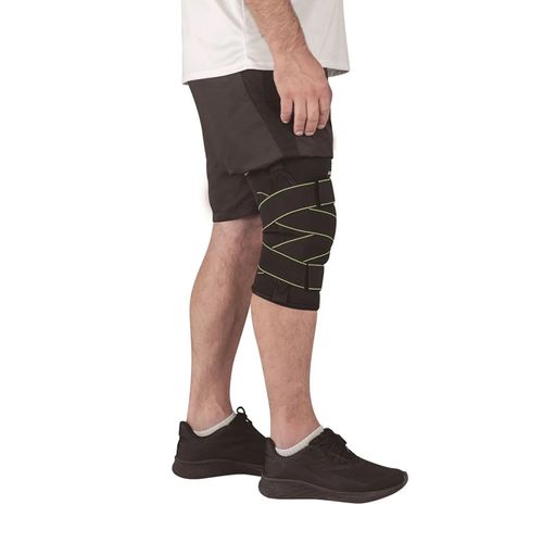 Joelheira Articulada com Dobradiças e Cintas Cruzadas Cor: Preto  Tam: M
