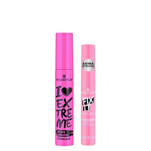 Kit Essence - Máscara para Cílios Preta 12ml + Máscara para Cílios Transparente 8,5ml Kit Kit Essence - Máscara para Cílios Preta 12ml + Máscara para Cílios Transparente 8,5ml Kit
