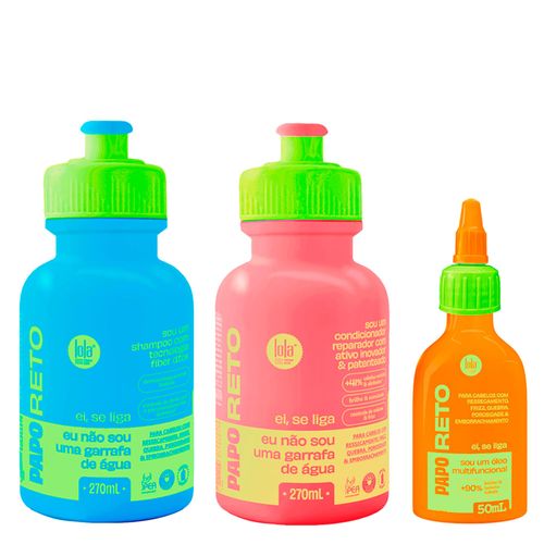 Kit Lola From Rio Papo Reto - Shampoo 270ml + Condicionador 270ml + Óleo Capilar 50ml Kit Kit Lola From Rio Papo Reto - Shampoo 270ml + Condicionador 270ml + Óleo Capilar 50ml Kit