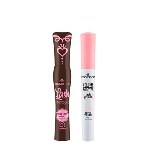 Kit Essence Primer para Cílios Alongadora Volume Branco 7ml + Máscara para Cílios Alongadora Lash Princess Marrom 12ml Kit