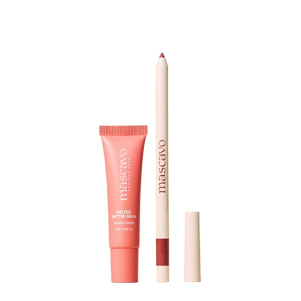 Kit Mascavo Melted Butter Lip Balm Sugar Candy 10g + Lapiseira Labial Dusty Rose 0,3g Kit