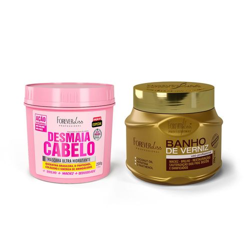 Kit Máscara Desmaia Cabelo 200G e Máscara Banho de Verniz 250G unico