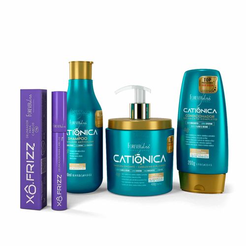 Xô Frizz + Kit Catiônica Completa Forever Liss U
