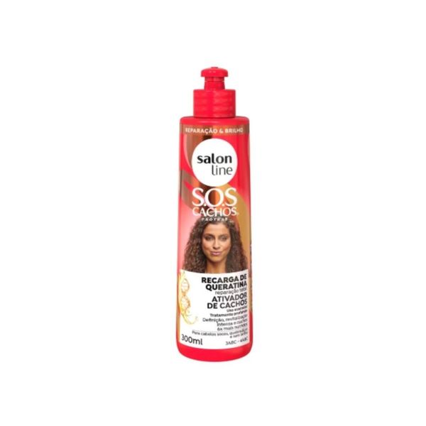 Salon Line S.O.S Cachos Ativador Queratina Reparação 300ml