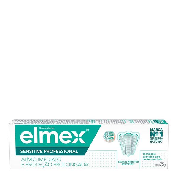 Creme Dental para Sensibilidade Elmex Sensitive 75g Pasta de Dente Elmex Sensitive Dentes Sensíveis 75g