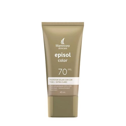 Protetor Solar Facial Mantecorp Episol Color Tom 1 Extra Claro FPS 70 40ml Extra Claro