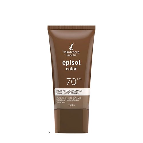 Protetor Solar Facial Mantecorp Episol Color Tom 4 Médio Escuro FPS 70 40ml Tom 4 Médio Escuro