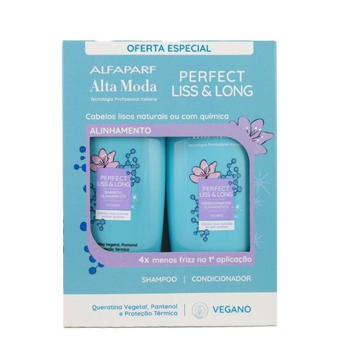 Kit Alfaparf Alta Moda Liss&Long Shampoo e Condicionador 300 ml Kit Alfaparf Alta Moda Liss&Long Shampoo Condicionador 300ml