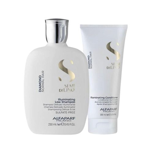Kit Alfaparf Semi Di Lino Diamond Illuminating Shampoo 250 ml + Condicionador 200 ml Kit Alfaparf Semi Di Lino Diamond Shampoo Condicionador