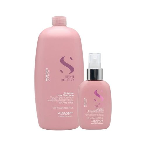 Kit Alfaparf Semi di Lino Moisture Nutritive Shampoo 1 Litro + Leave-in 125 ml Kit Alfaparf Semi di Lino Moisture Shampoo e Leave-in